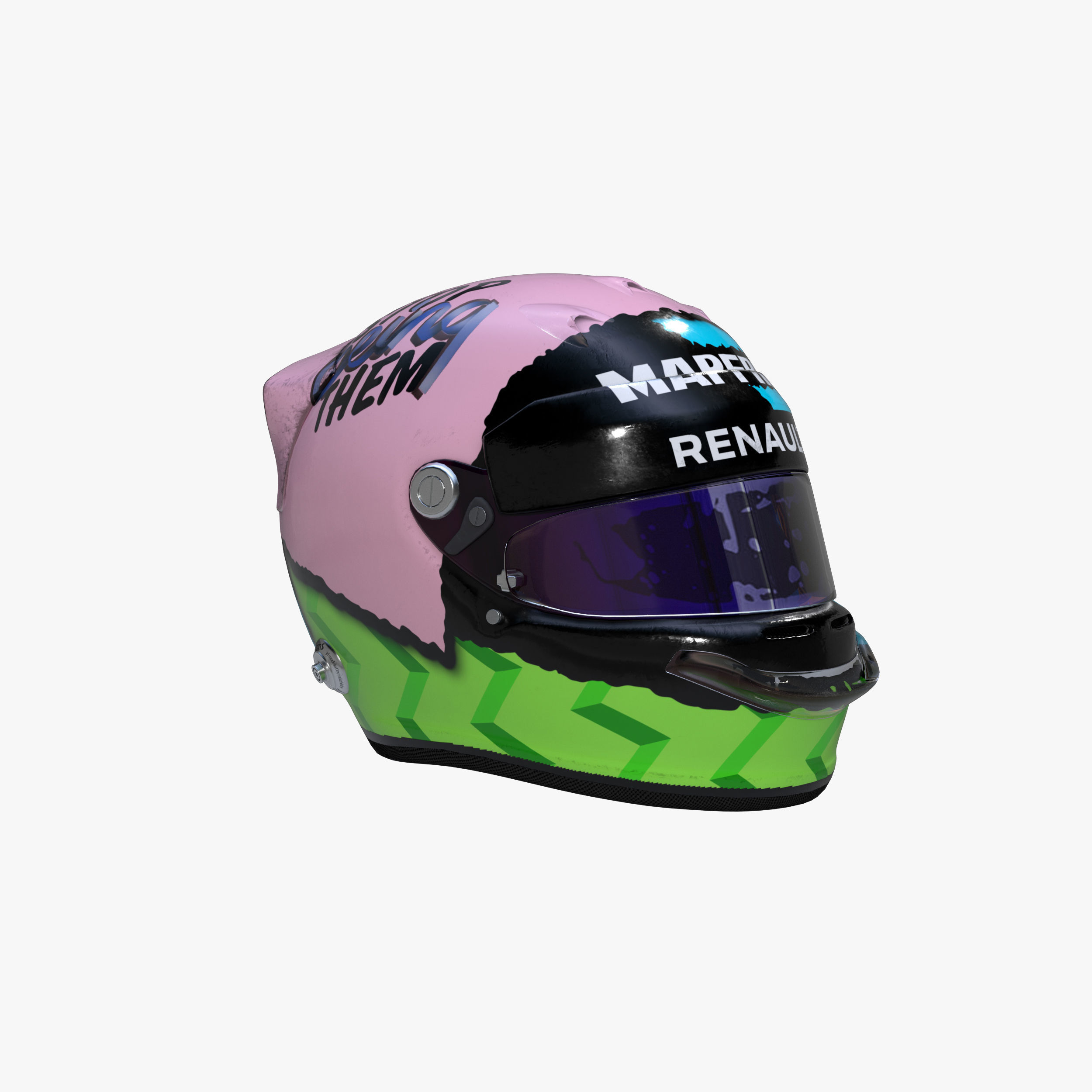 Ricciardo helmet 2019 Low-poly 3D model_9