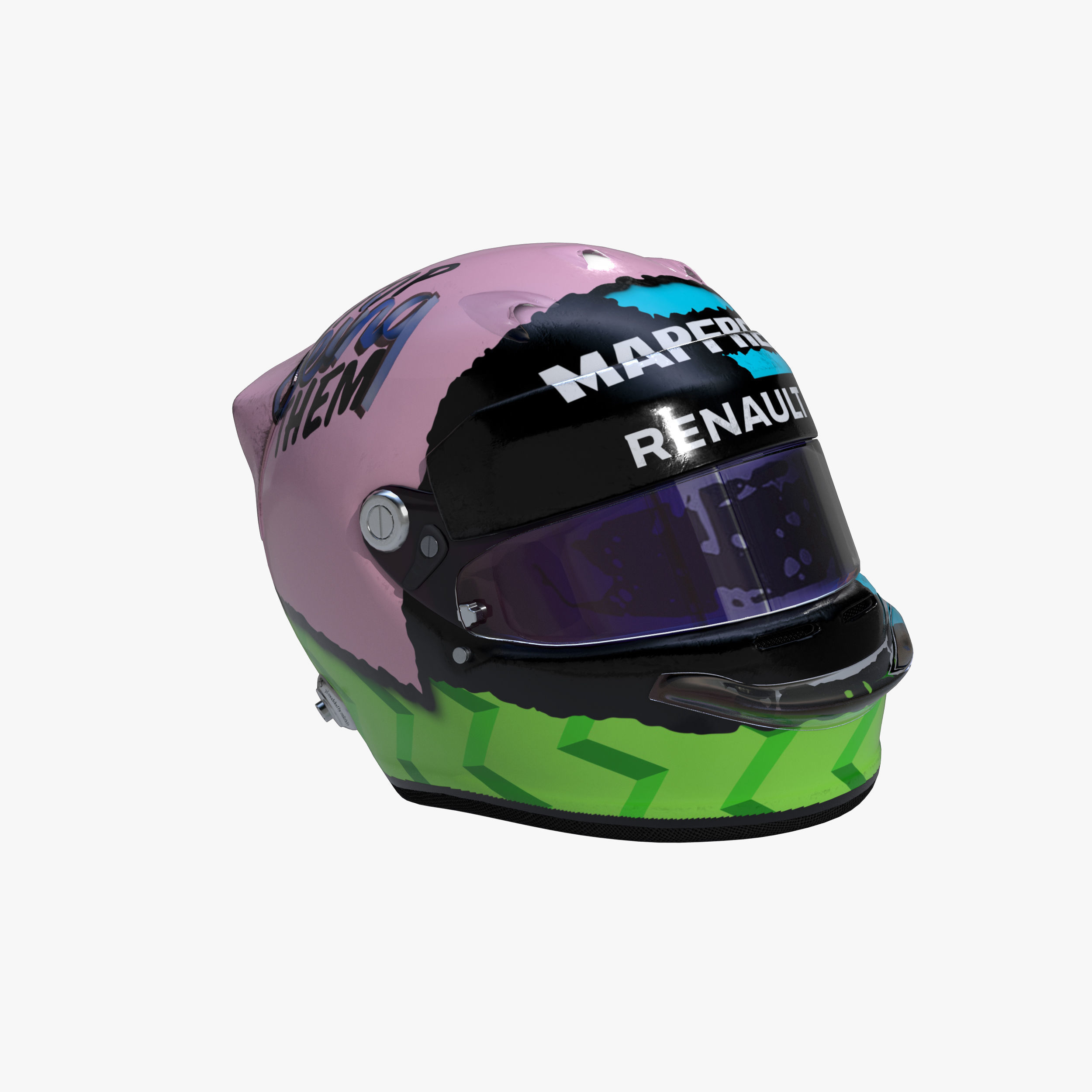 Ricciardo helmet 2019 Low-poly 3D model_7