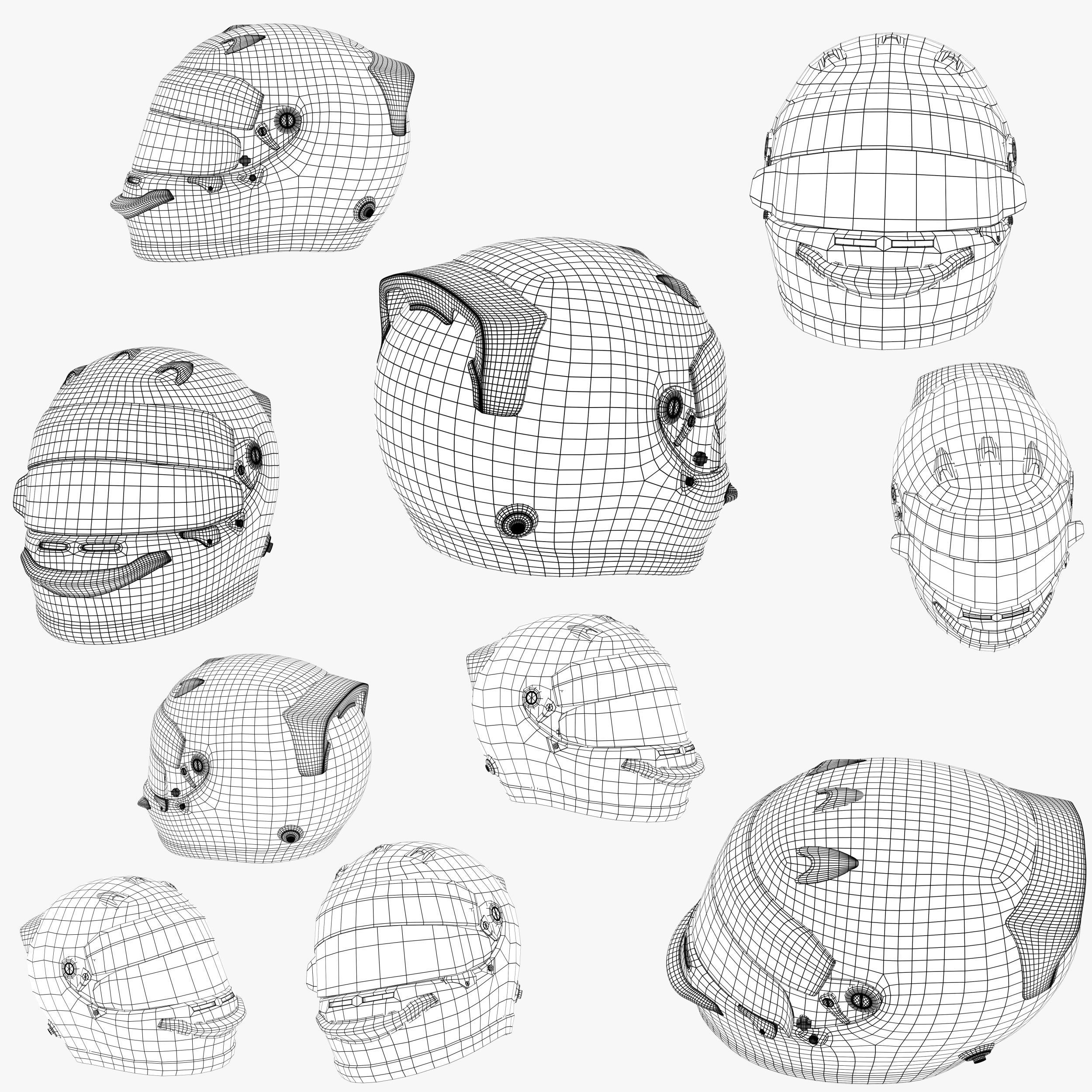 Ricciardo helmet 2019 Low-poly 3D model_10