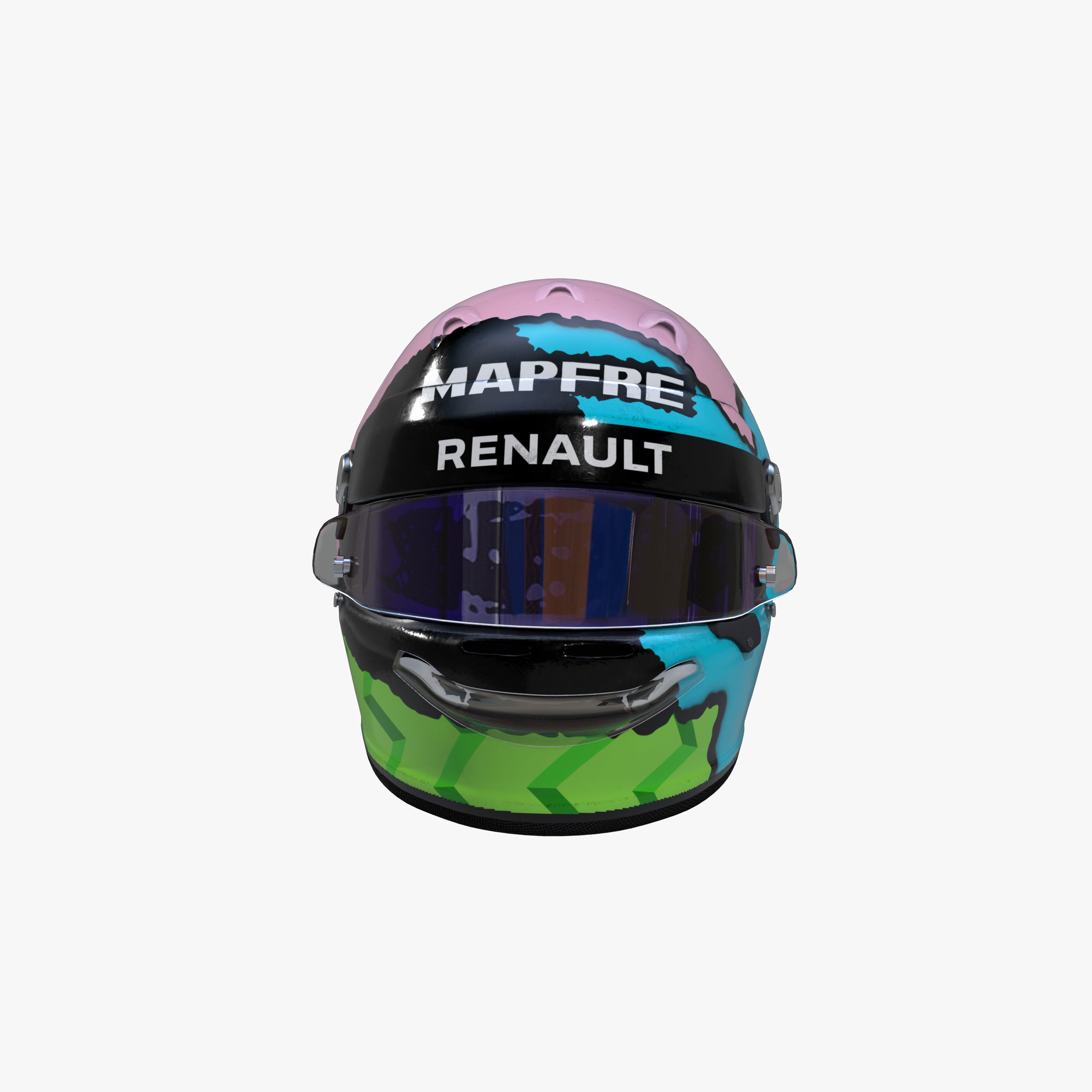 Ricciardo helmet 2019 Low-poly 3D model_1