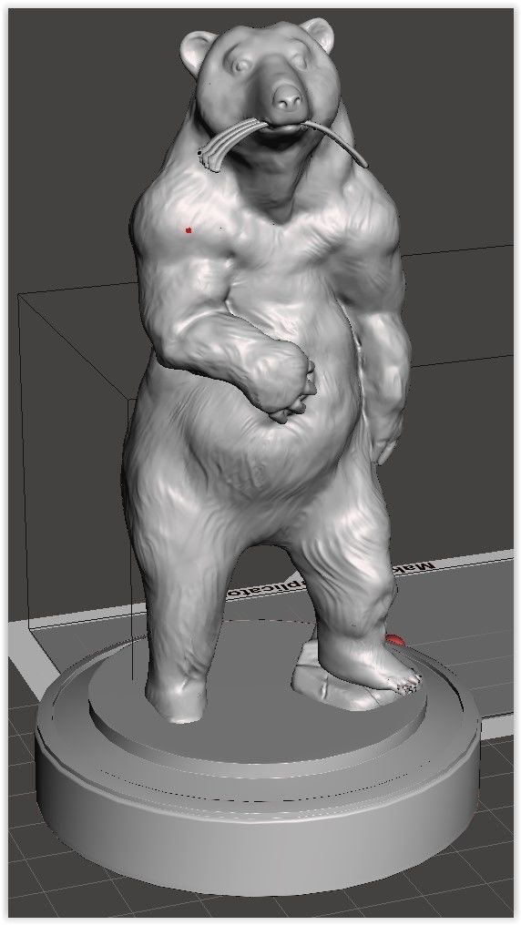 Bear standing 3D print model_1