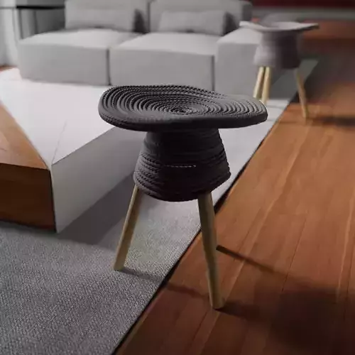 Rope round stool - Modern chair