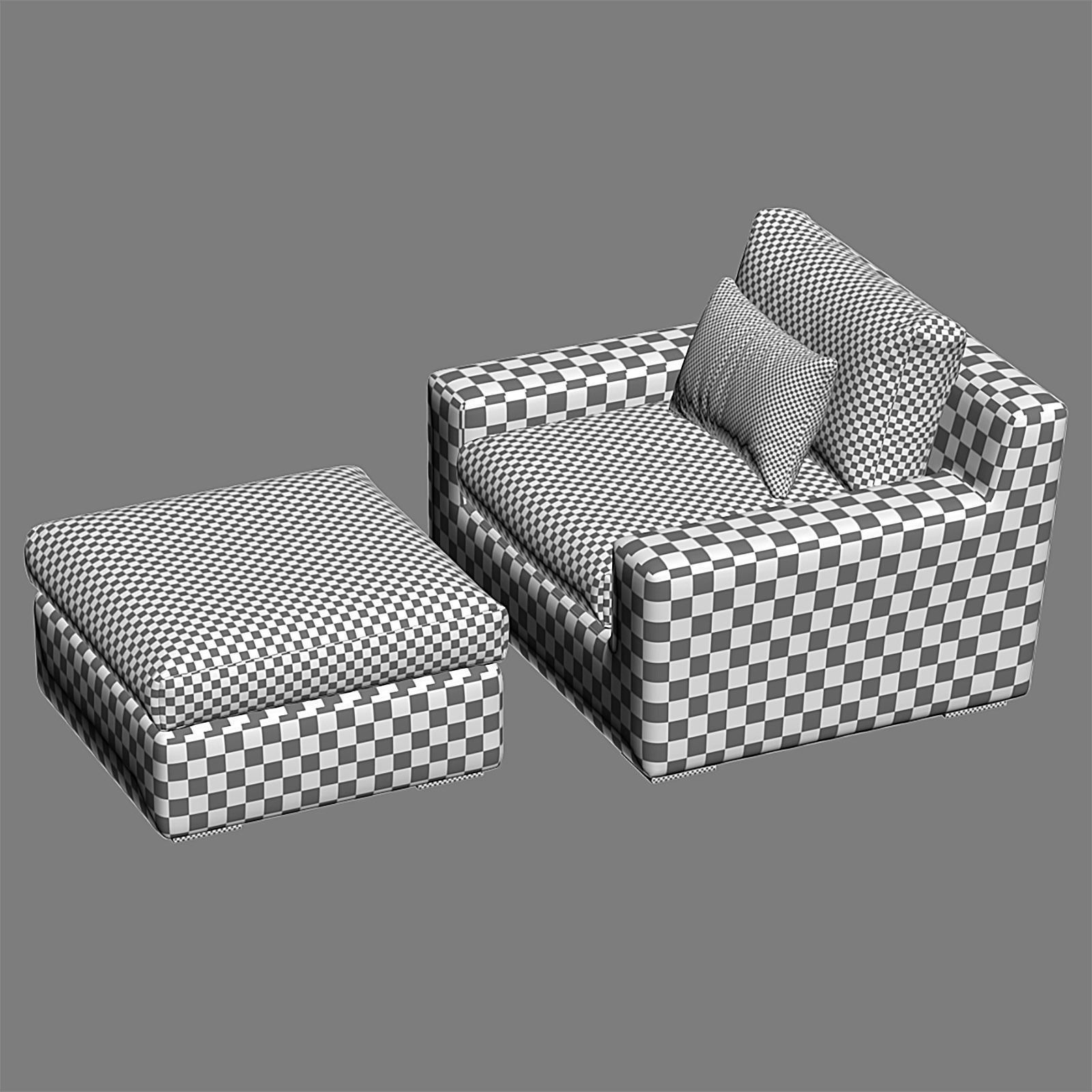 CAYMAN Outdoor Lounge with Ottoman 3D model_10