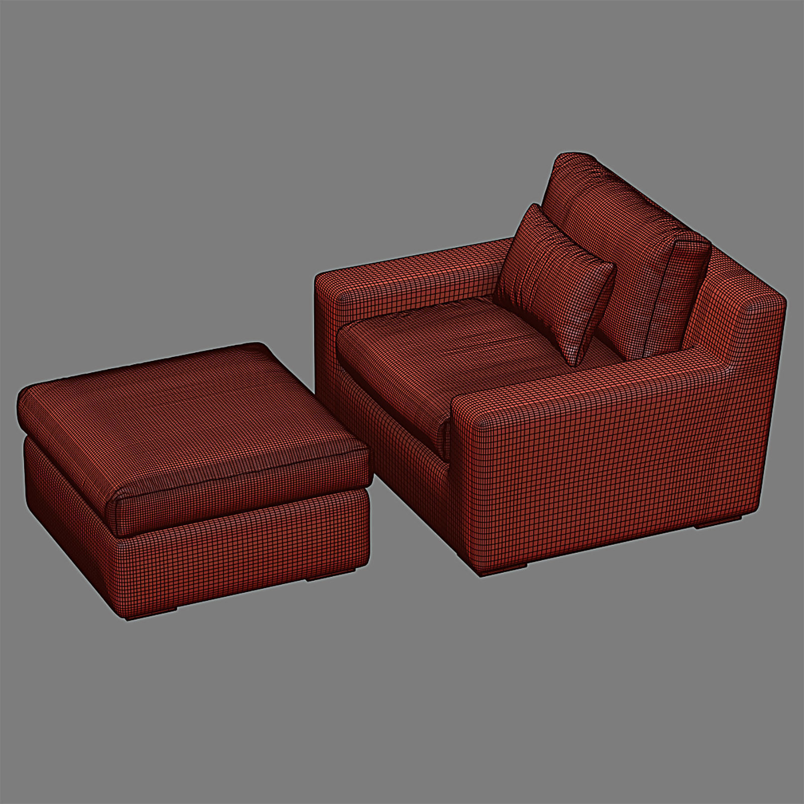 CAYMAN Outdoor Lounge with Ottoman 3D model_8