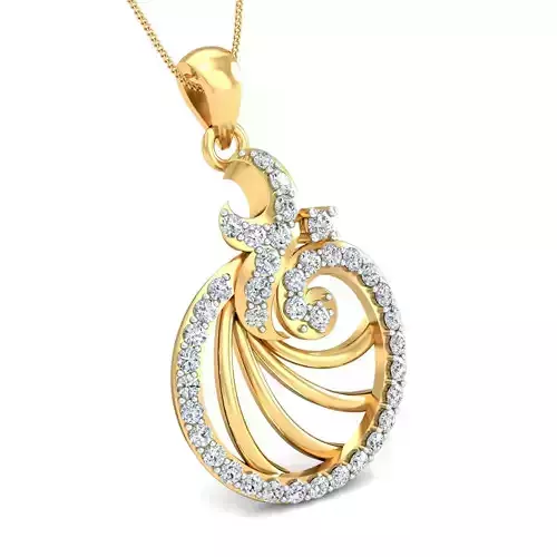 Women pendant-earrings set 3dm stl render detail