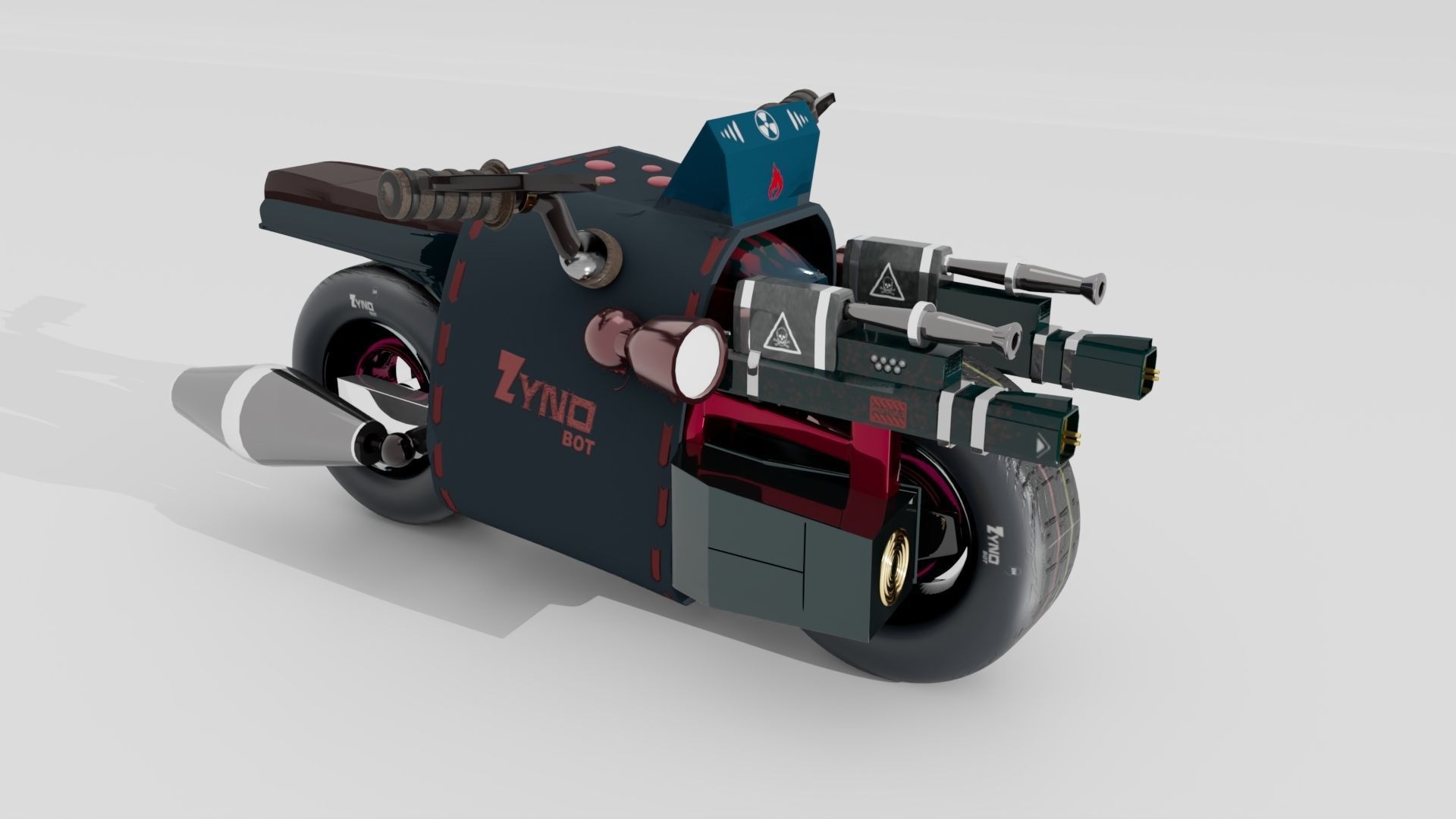 3D modeling of bike Low-poly 3D model_2