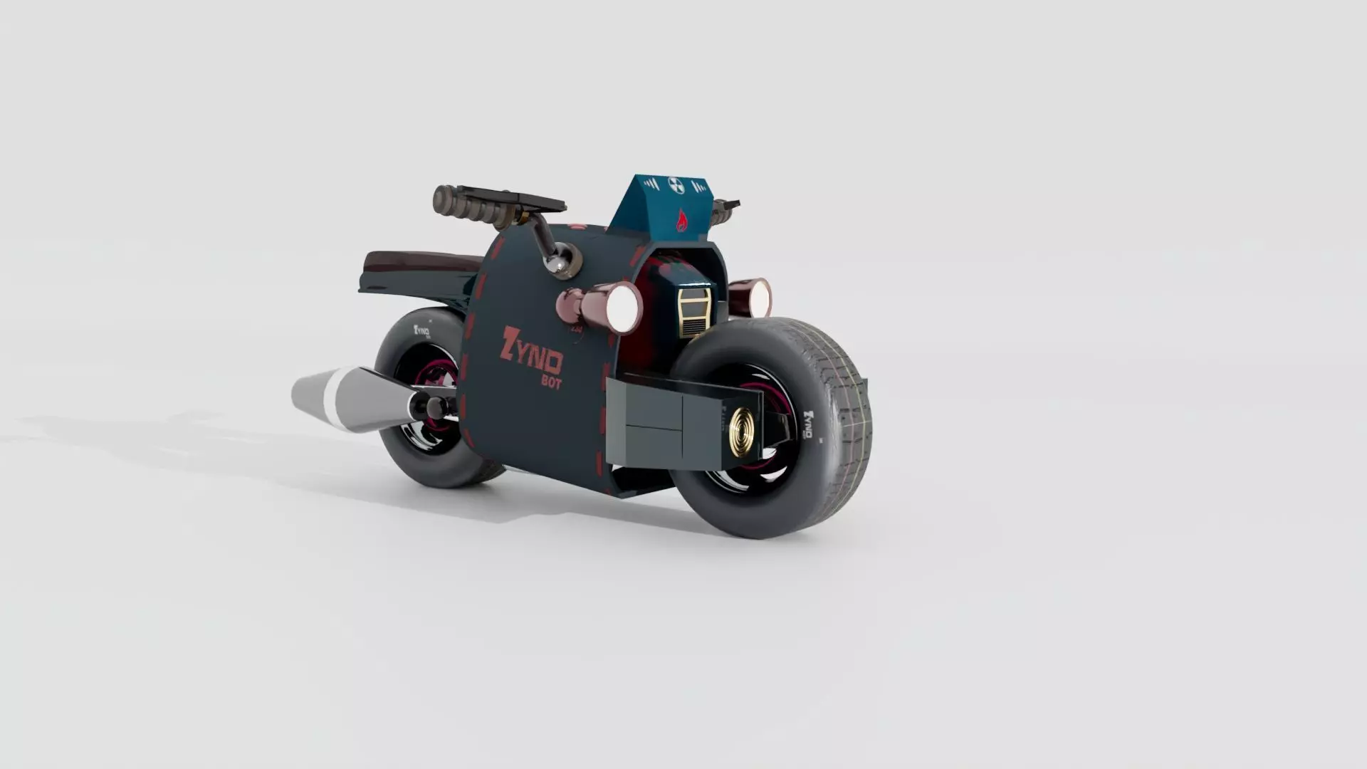 3D modeling of bike Low-poly 3D model_0