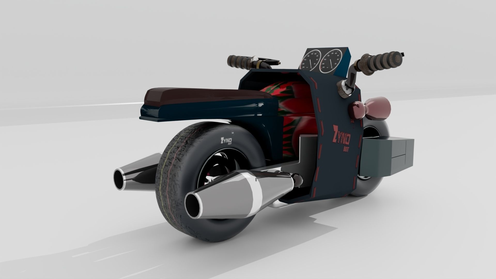 3D modeling of bike Low-poly 3D model_1