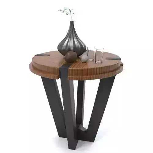 Decorative Set round table with vase on top Free 3D model