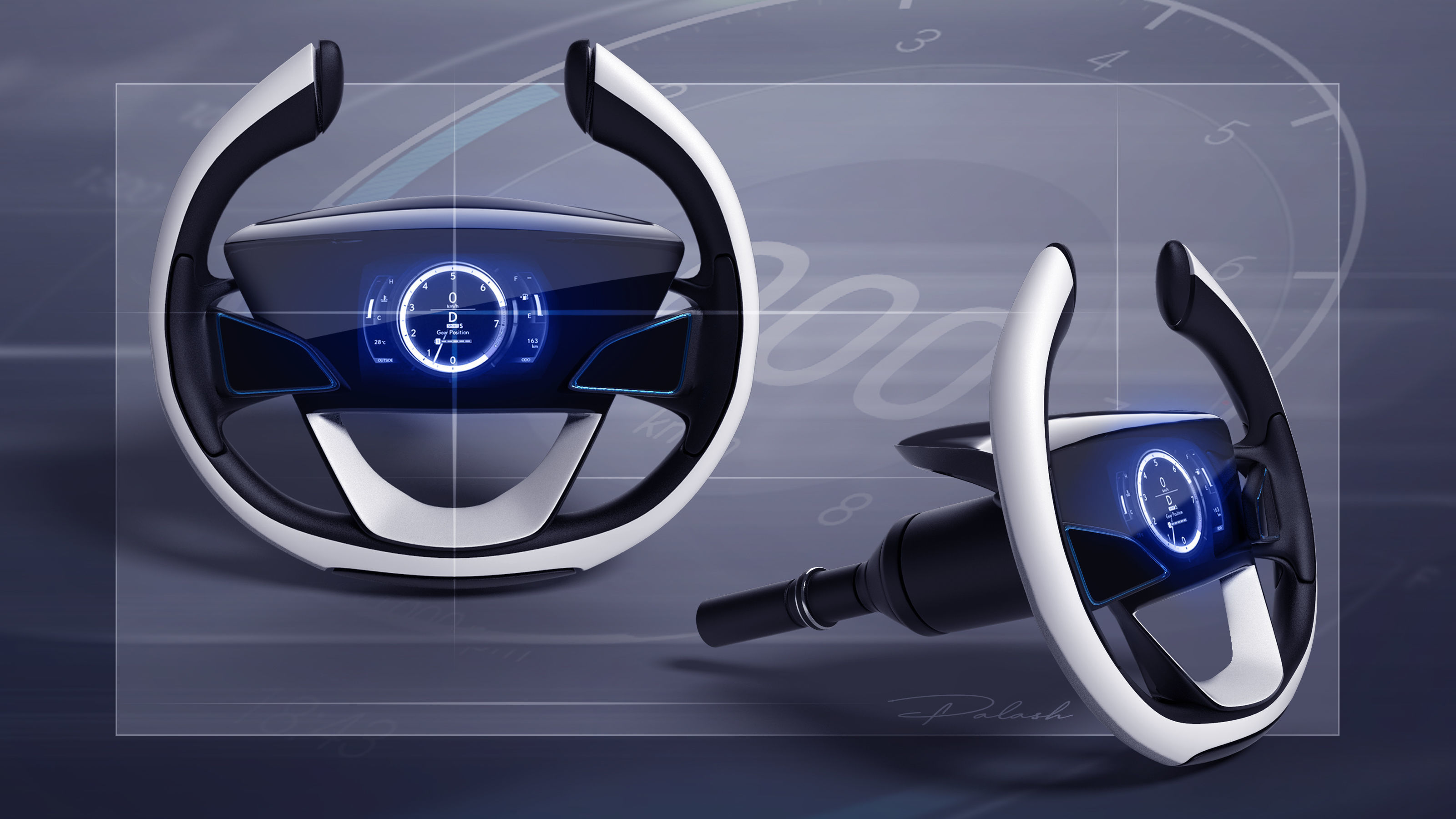 Car steering 3D model_1