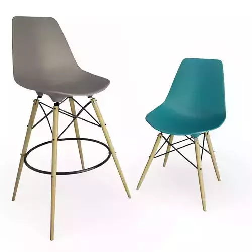 Eames Chair and Stool DSW Vitra