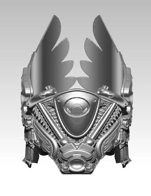 Harley Biker Wings Engine Moto Man Ring 3D print model