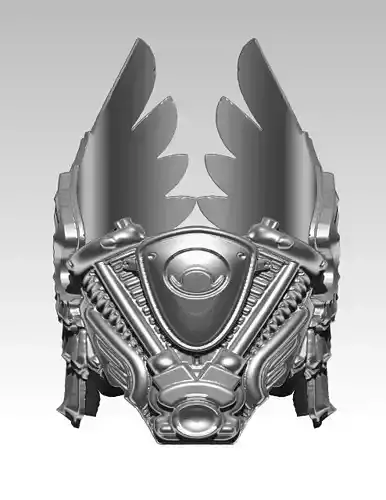 Harley Biker Wings Engine Moto Man Ring 3D print model