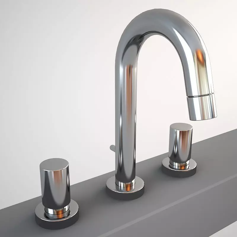 Fantini Isola 4004 mixer Low-poly 3D model_0