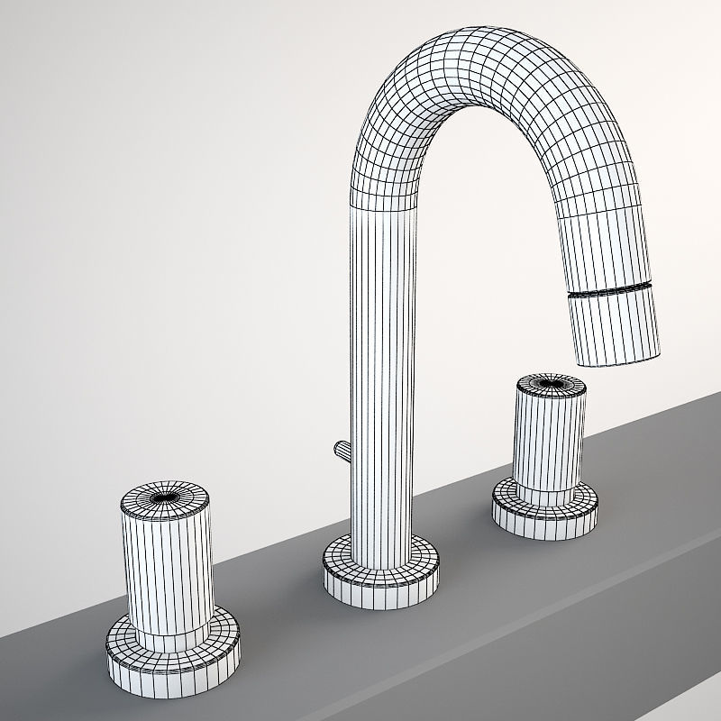 Fantini Isola 4004 mixer Low-poly 3D model_1