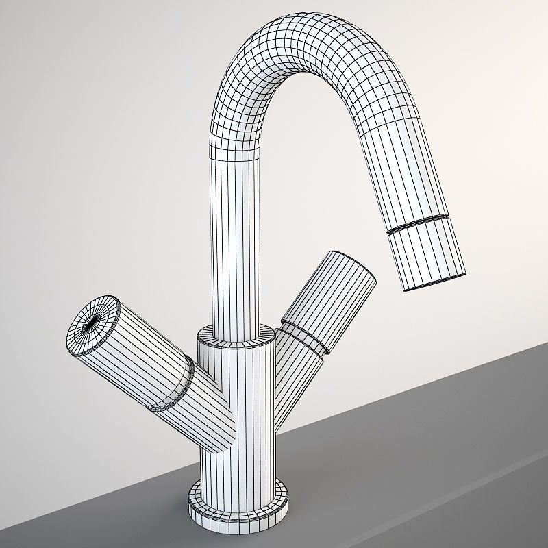 Fantini Isola 4056F mixer Low-poly 3D model_1