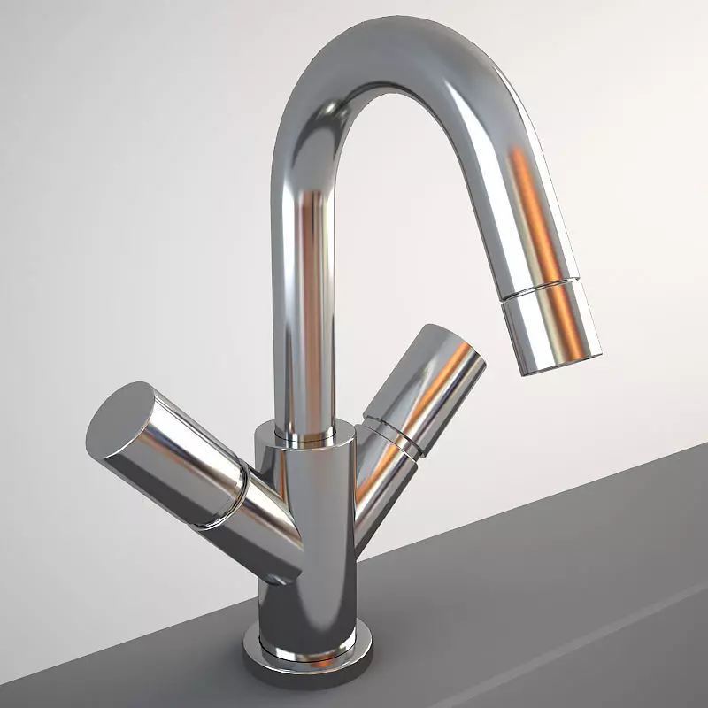 Fantini Isola 4056F mixer Low-poly 3D model_0