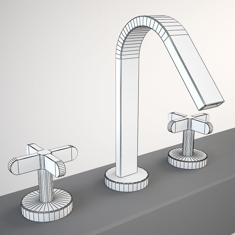 Fantini Rivera 4204 mixer Low-poly 3D model_1