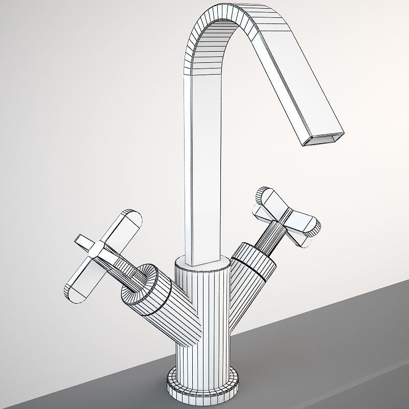 Fantini Rivera 4256F mixer Low-poly 3D model_1