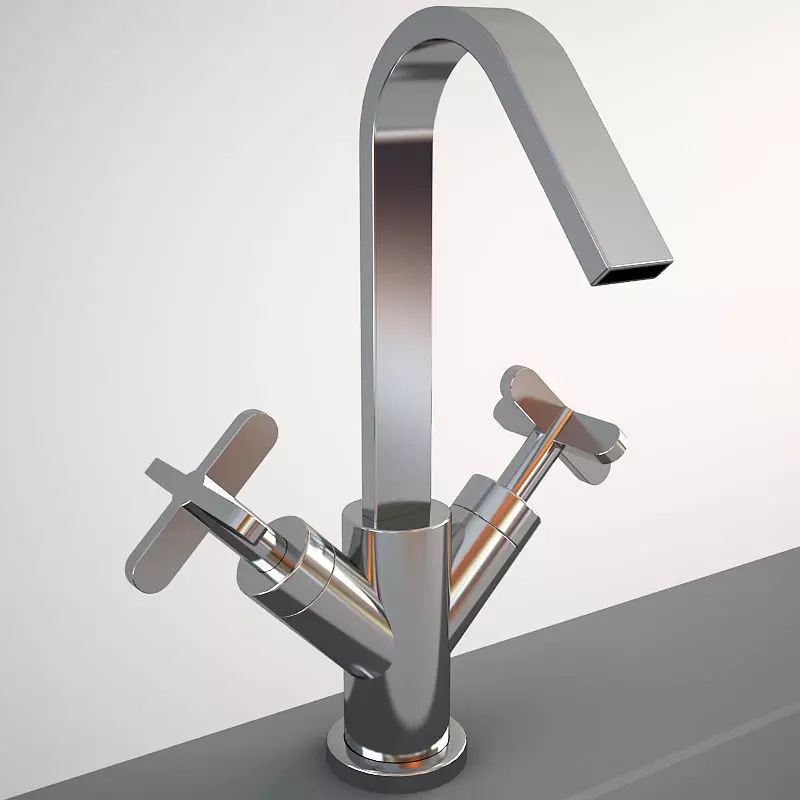 Fantini Rivera 4256F mixer Low-poly 3D model_0