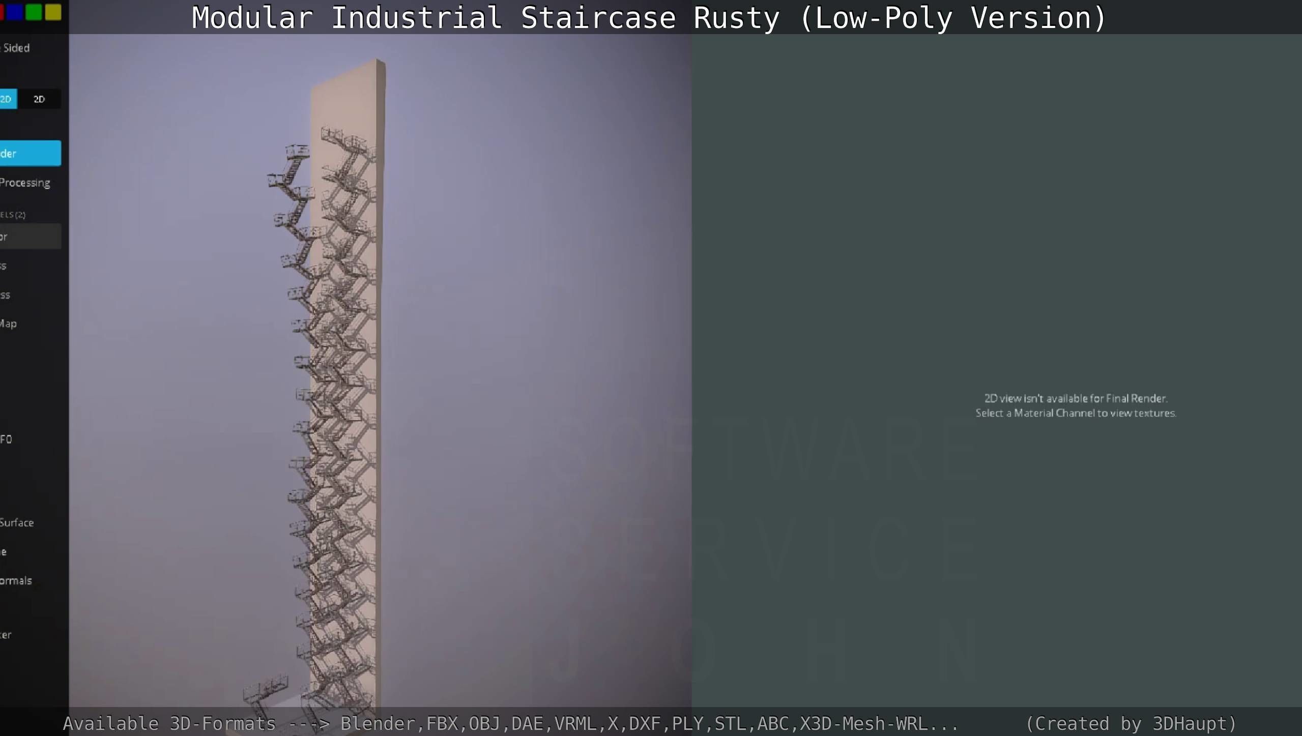 Modular Industrial Staircase Rusty - Low-Poly Version Low-poly 3D model_118