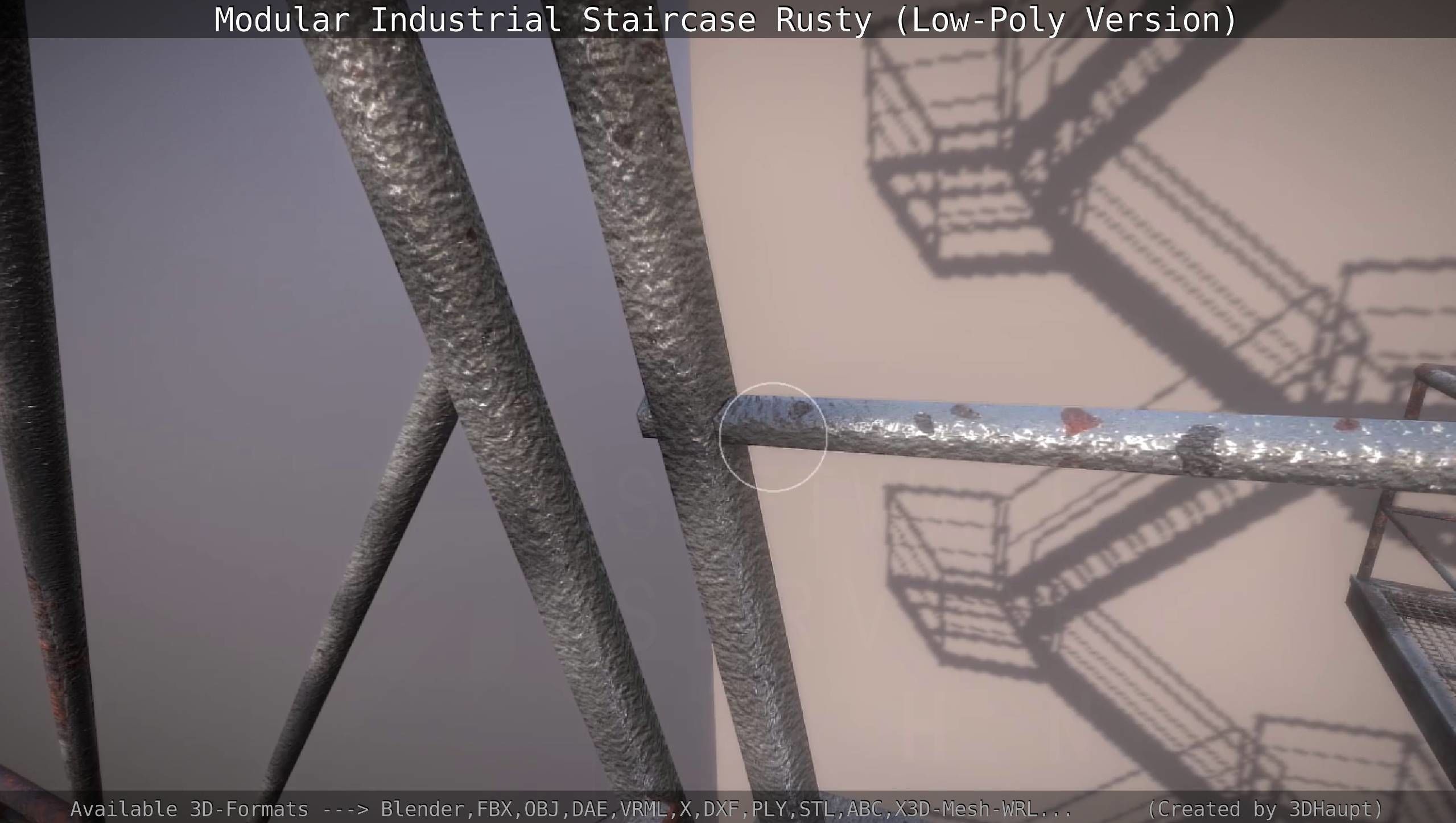 Modular Industrial Staircase Rusty - Low-Poly Version Low-poly 3D model_74