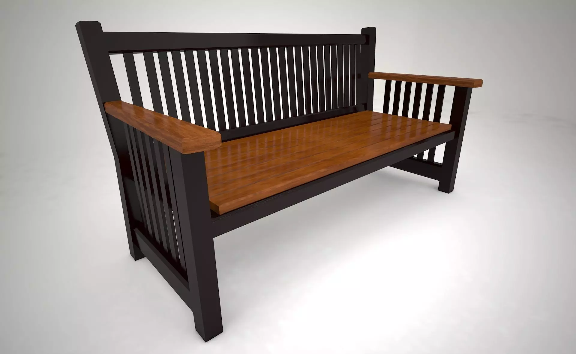 Wooden Bench 3D model