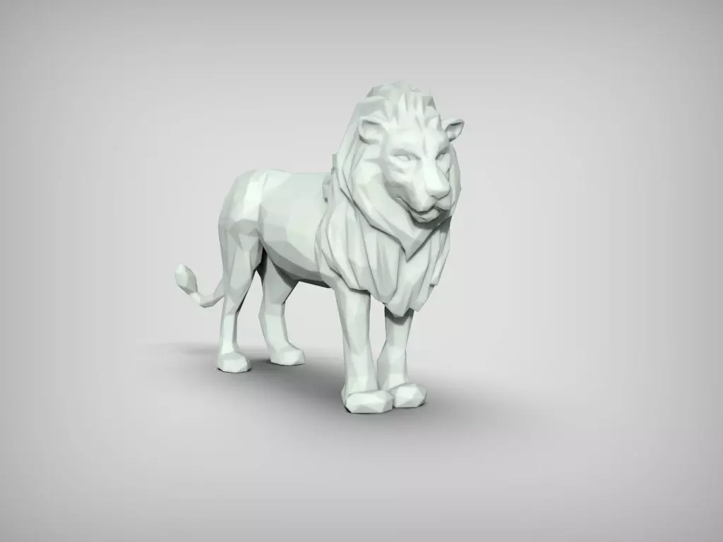 Lion - Low Poly 3D print model