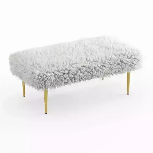 French Faux Fur Bench