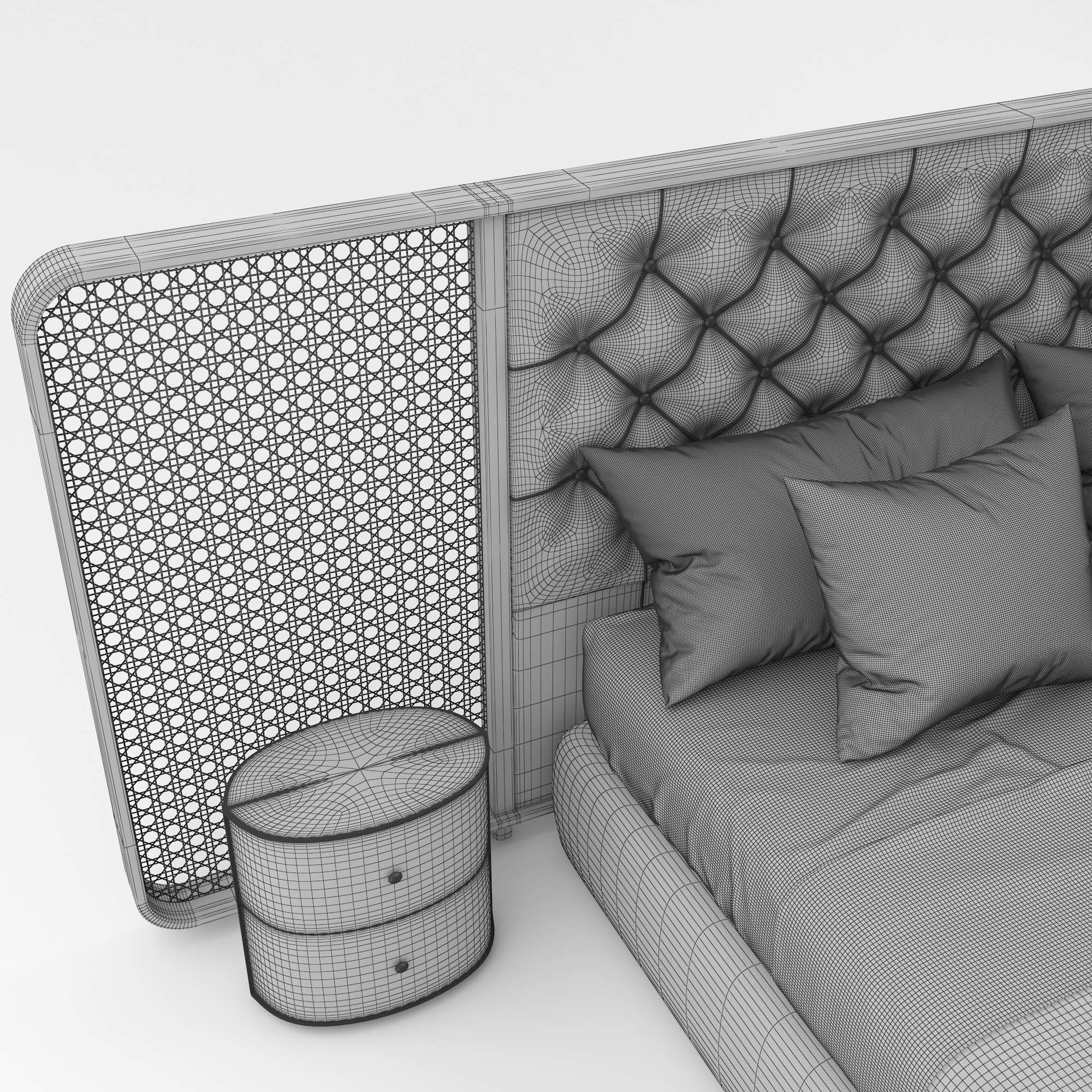 Chevron Bed 3D model_7