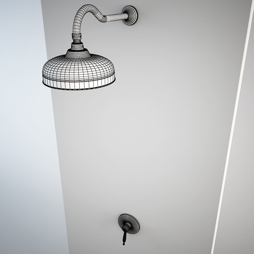 Classic Shower - built in 3D model_6