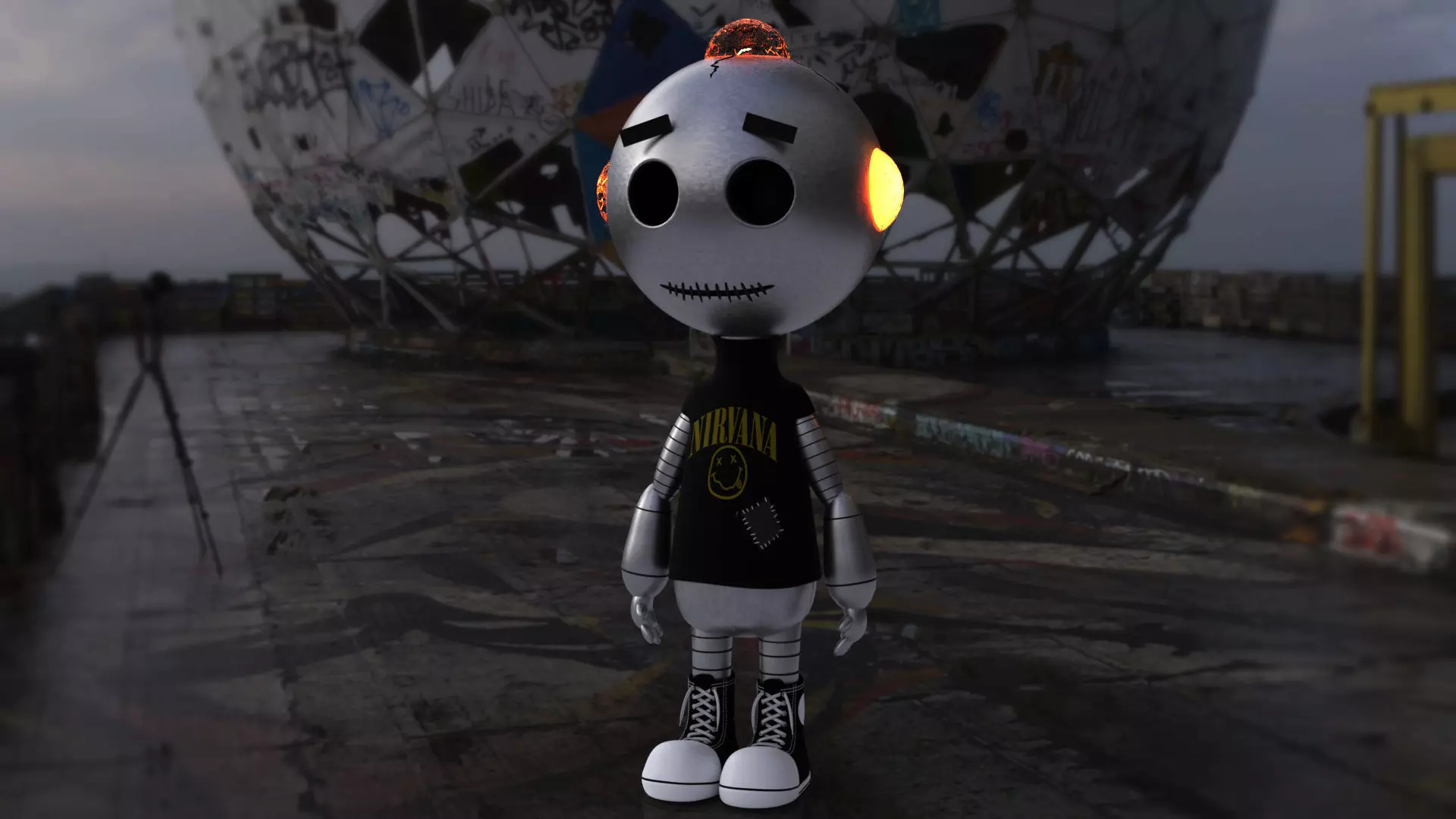 Grungy Droid 3D model