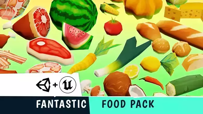 FANTASTIC - Food Pack Low-poly 3D model