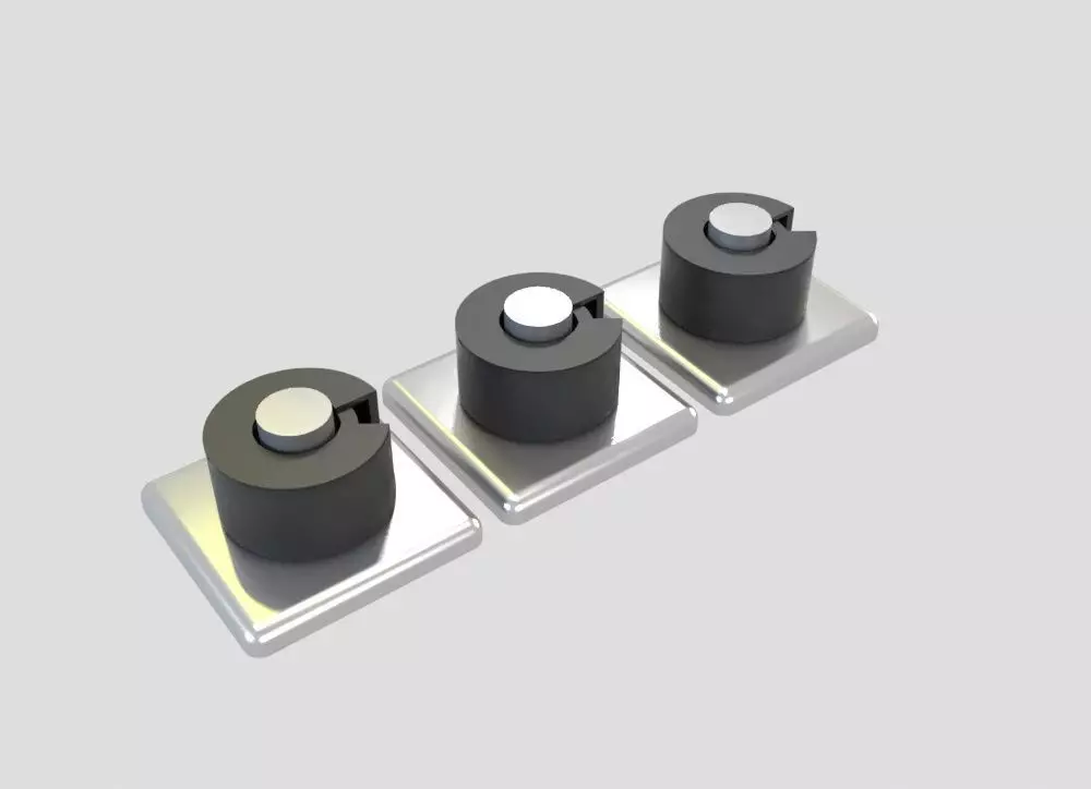 Packman three metal buttons Free 3D print model