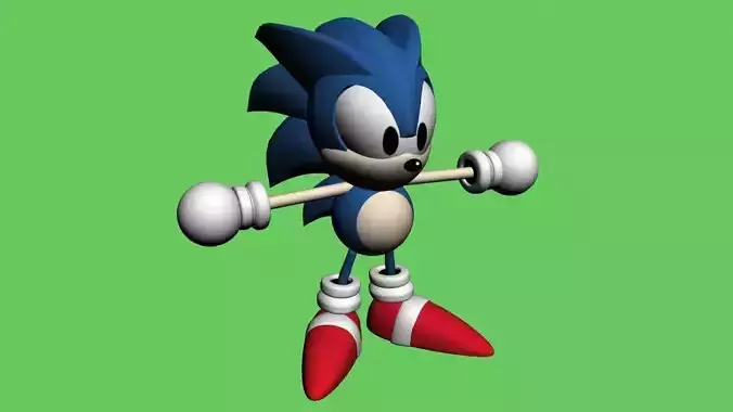 Sonic hedgehog Low-poly 3D model
