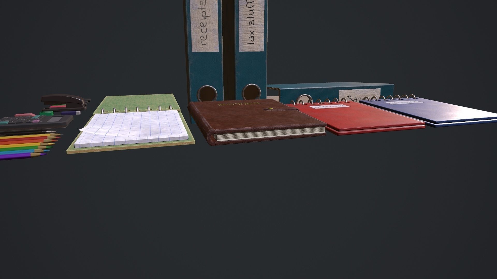 Stationery Pack - Stationery Set  Low-poly 3D model_5