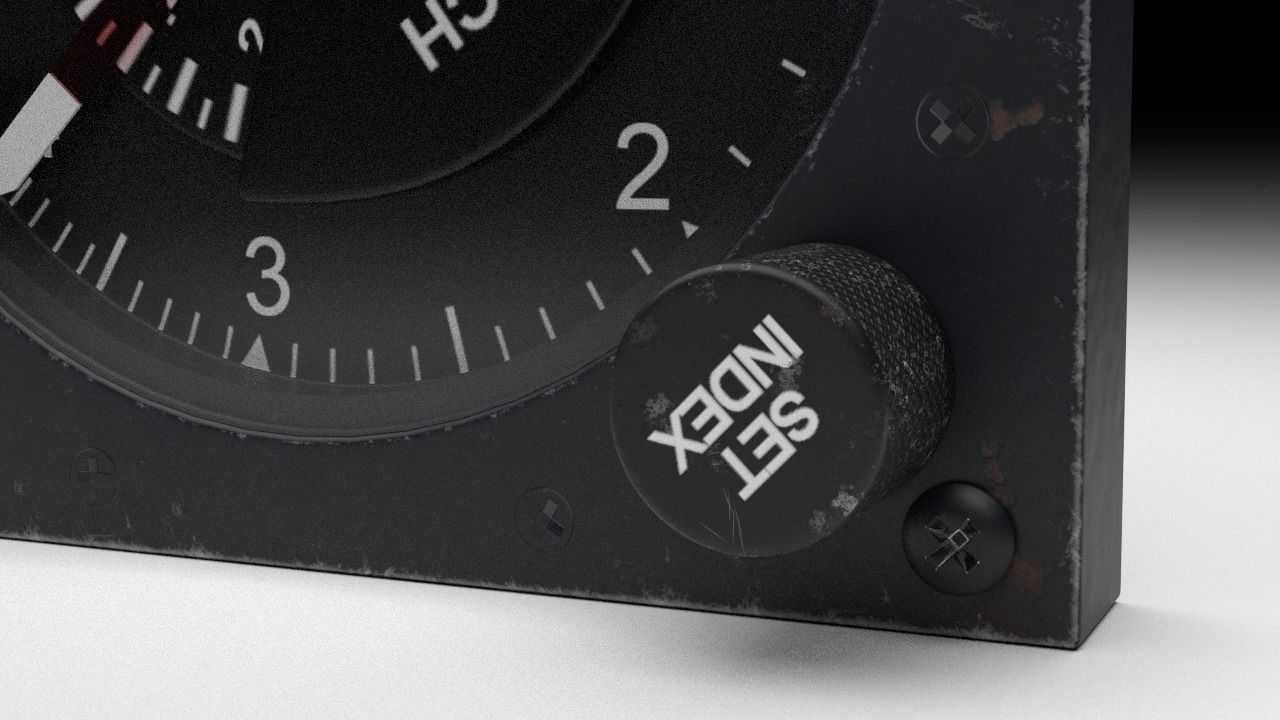 F16 Airspeed Indicator Gauge 3D model_3