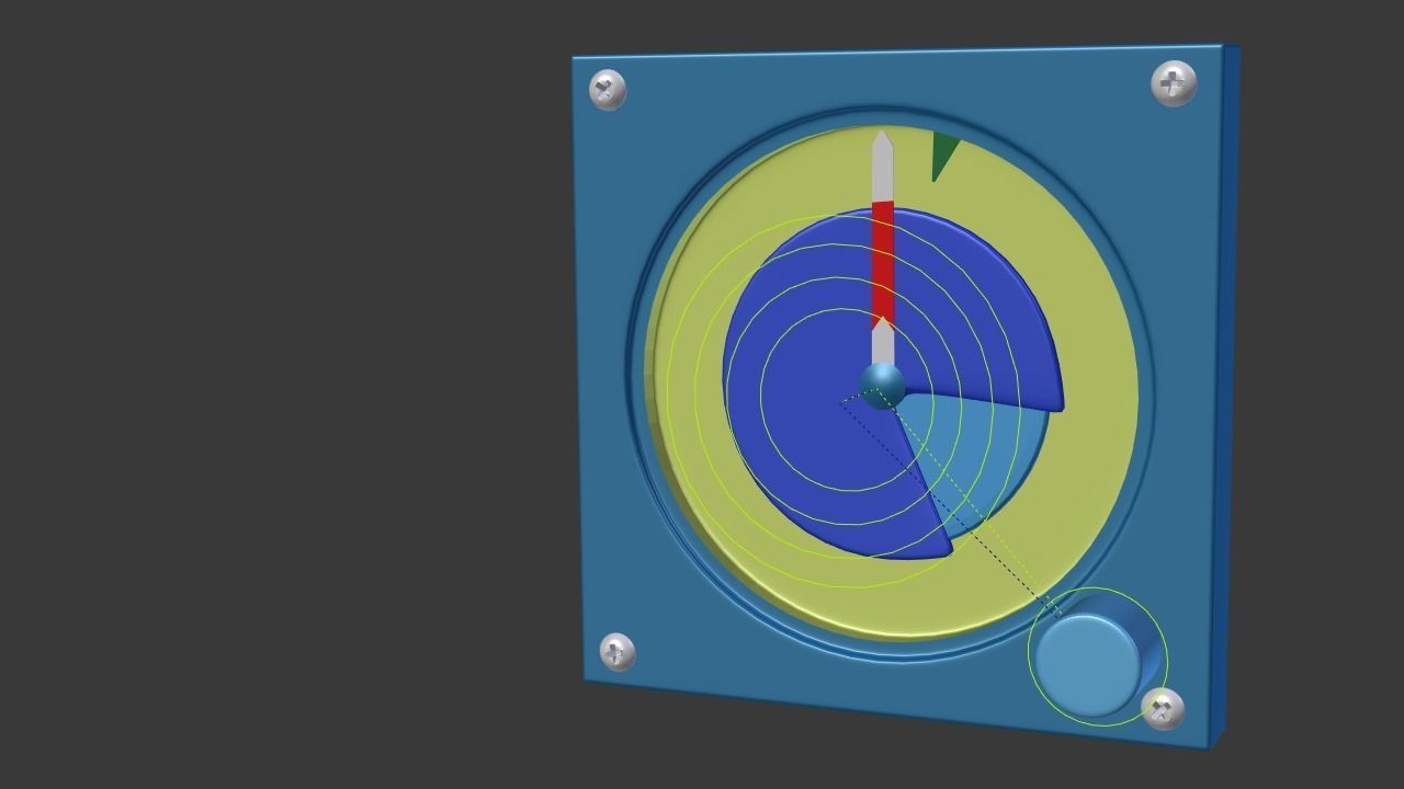 F16 Airspeed Indicator Gauge 3D model_4