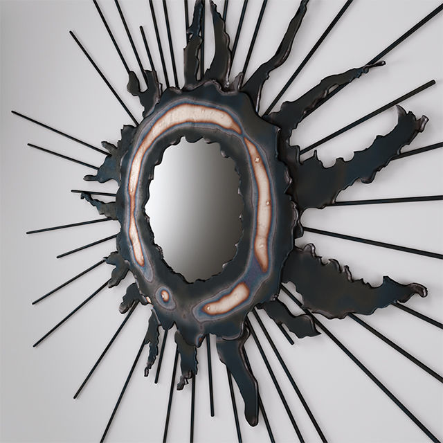 Furniture set gold sideboard 3D model_3