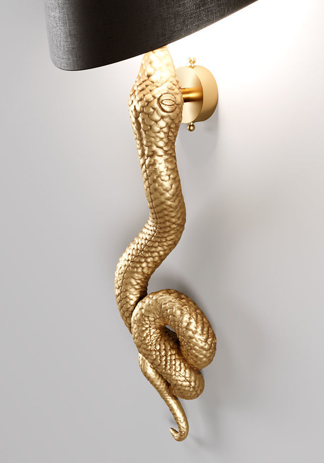 Furniture set gold sideboard 3D model_2