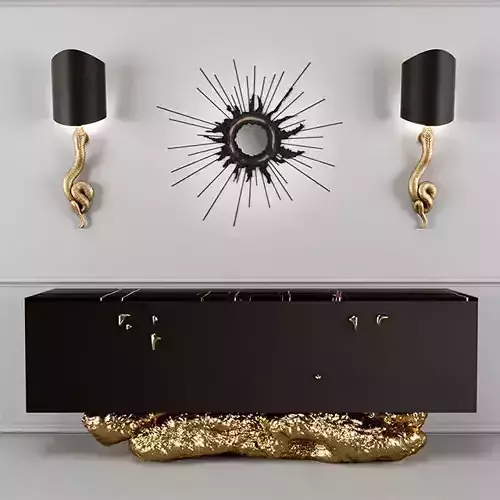 Furniture set gold sideboard