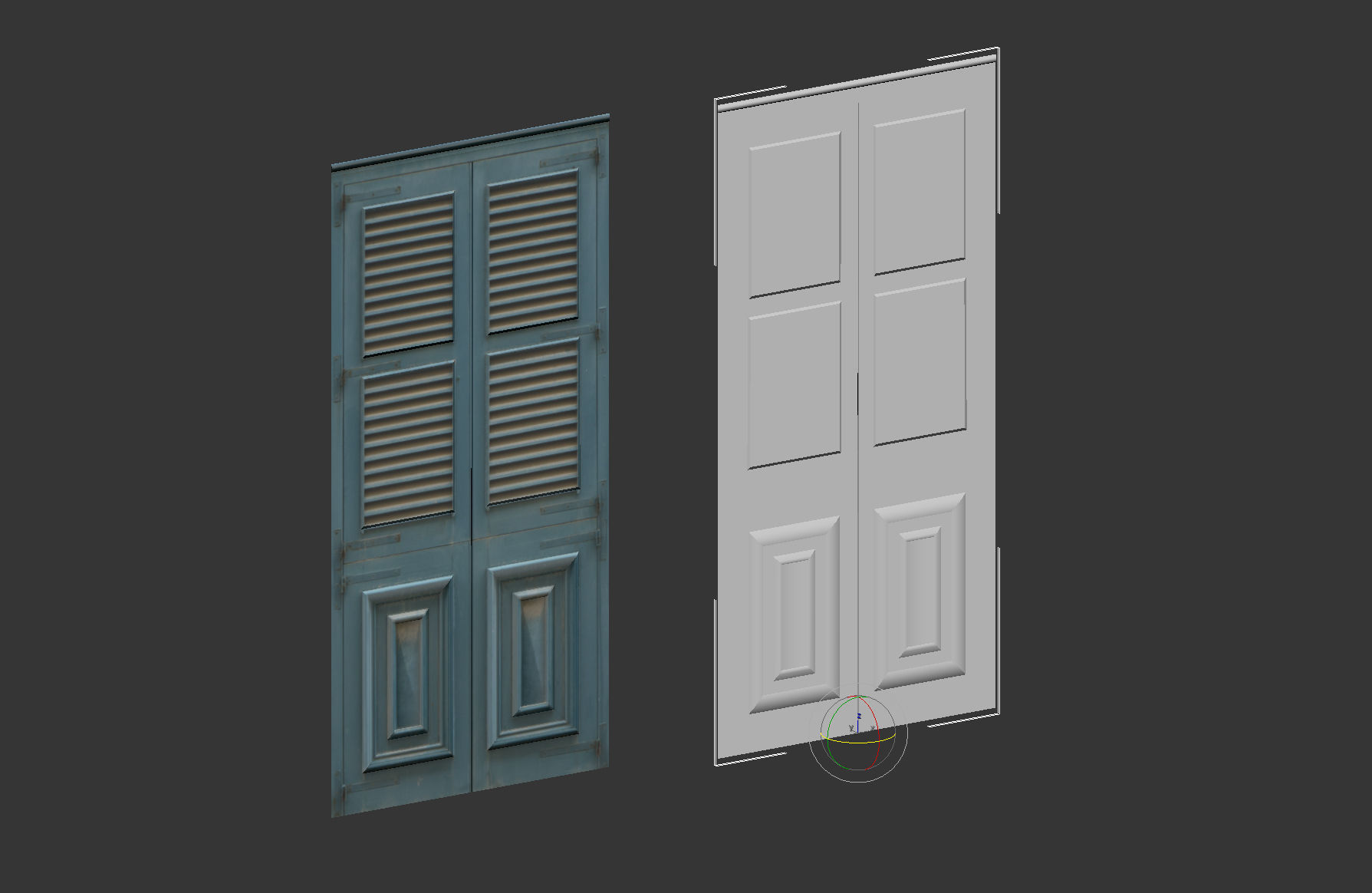 Medieval Door 3 PBR  Low-poly 3D model_10