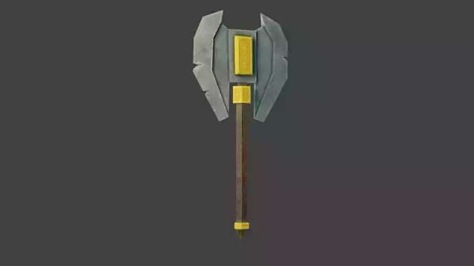 Stylized Medieval Battle Axe 1 Low-poly 3D model