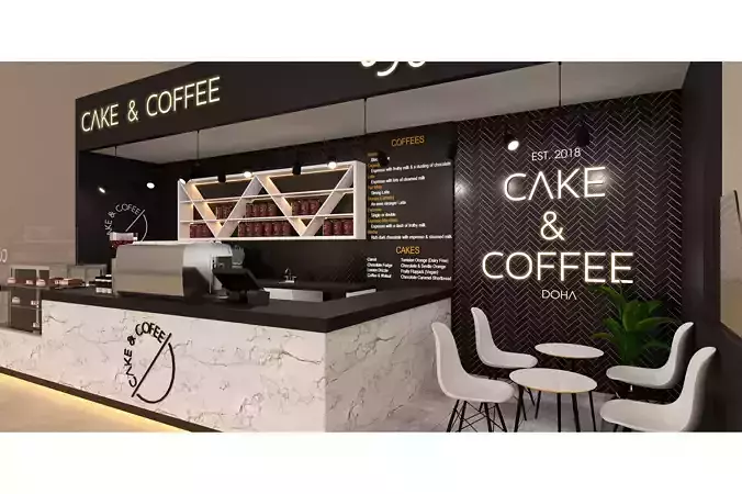 KIOSK one coffee cake and coffee shop design 3D print model
