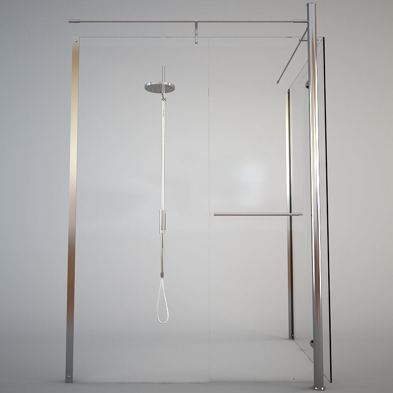 TDA Still Angolo Shower Cabin and Fantini Zen Shower 3D model CGTrader