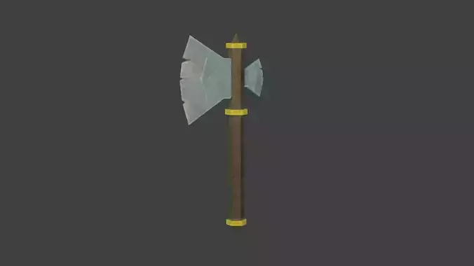 Stylized Medieval Battle Axe 2 Low-poly 3D model