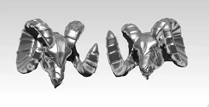 animal Ram head bust sculpture