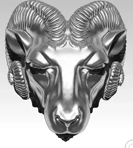 Ram head animal goat detailed bust 3D print model