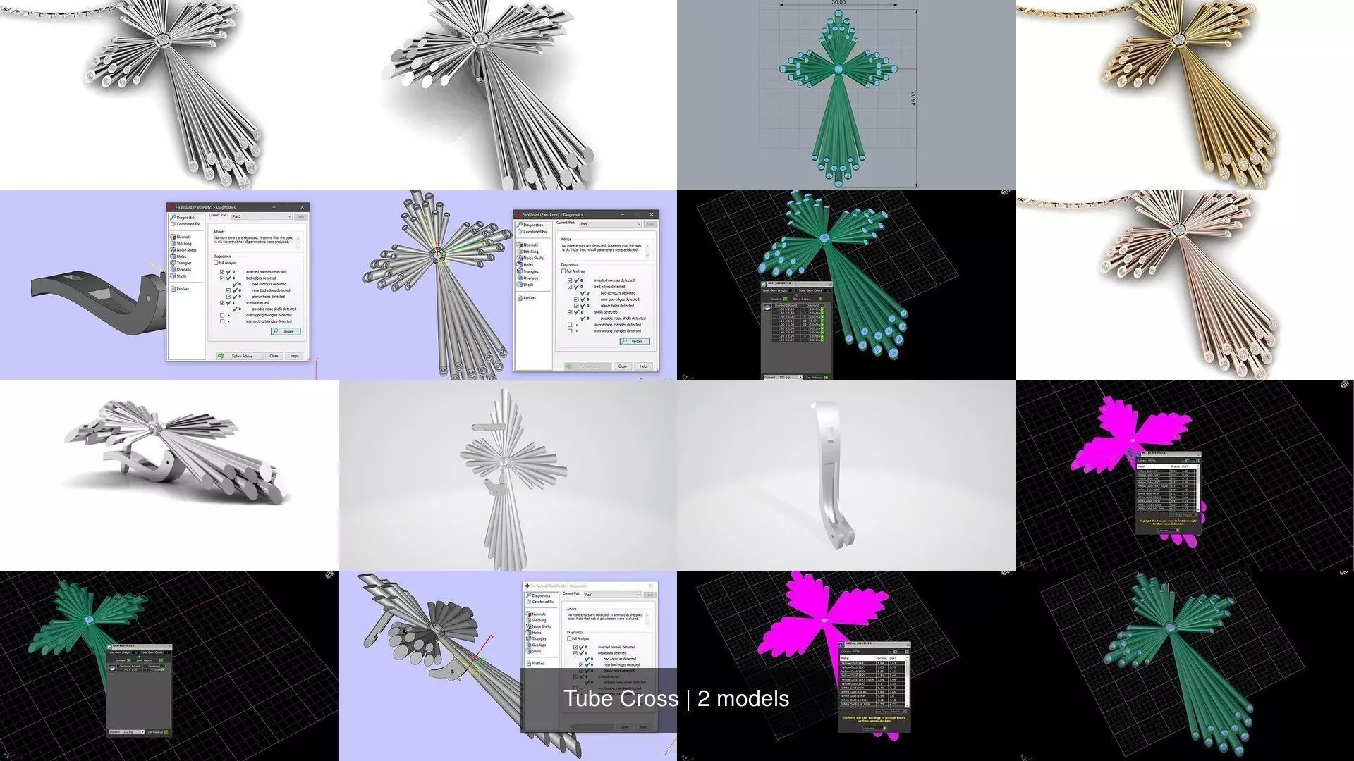 Tube Cross 3D Model Collection_0