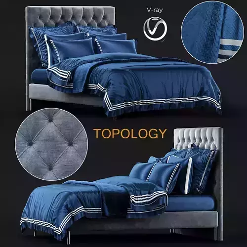 Restoration Hardware Bed Covers and Pillowcases 3d model